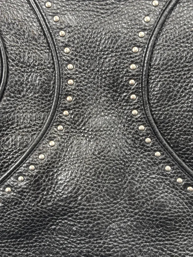 1990s Versace Black Leather Studded Shoulder Bag PcbXlXc 5