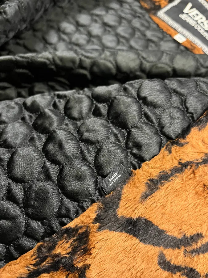 1990s Versace Brown Tiger Stripe Fuzzy Jacket lYgJpup 9