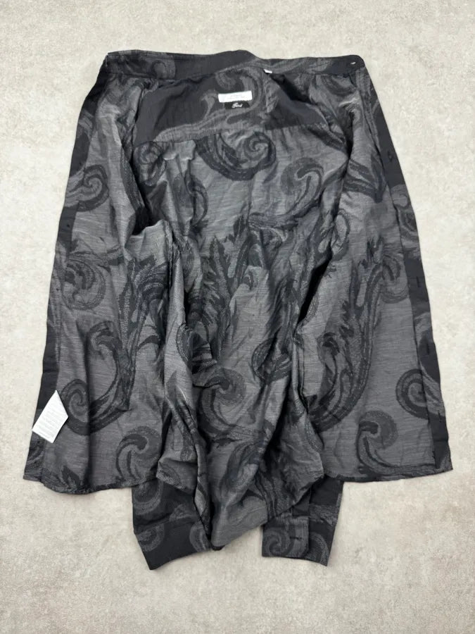 SS2018 Versace Grey & Black Blured Paisley Pattern Shirt TjIVkNg 6