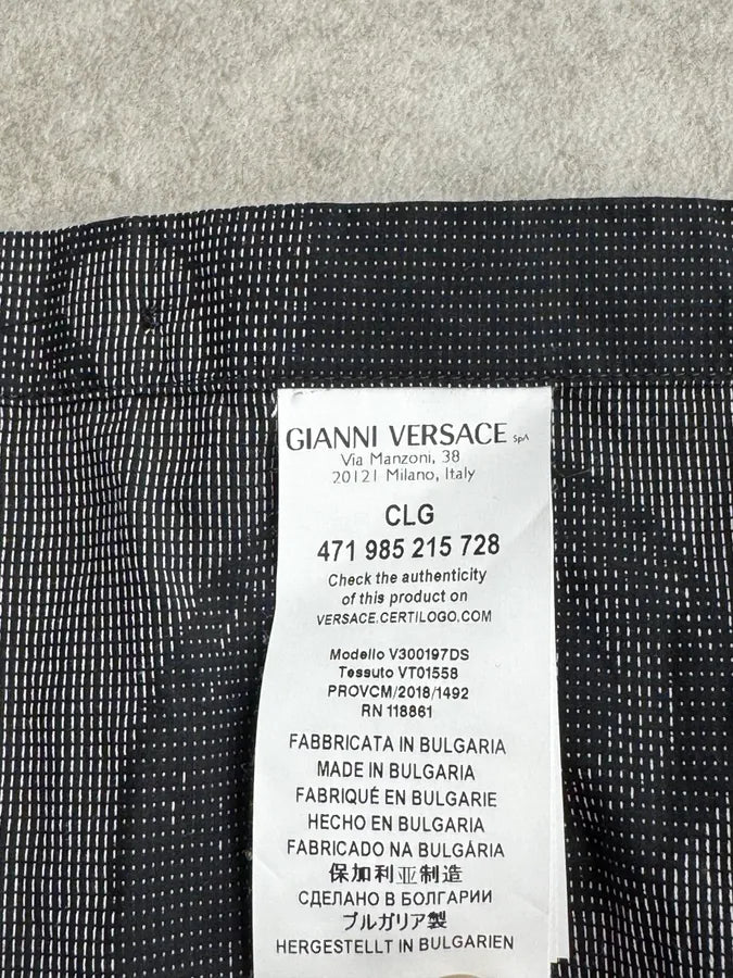 SS2018 Versace Grey & Black Blured Paisley Pattern Shirt TjIVkNg 10