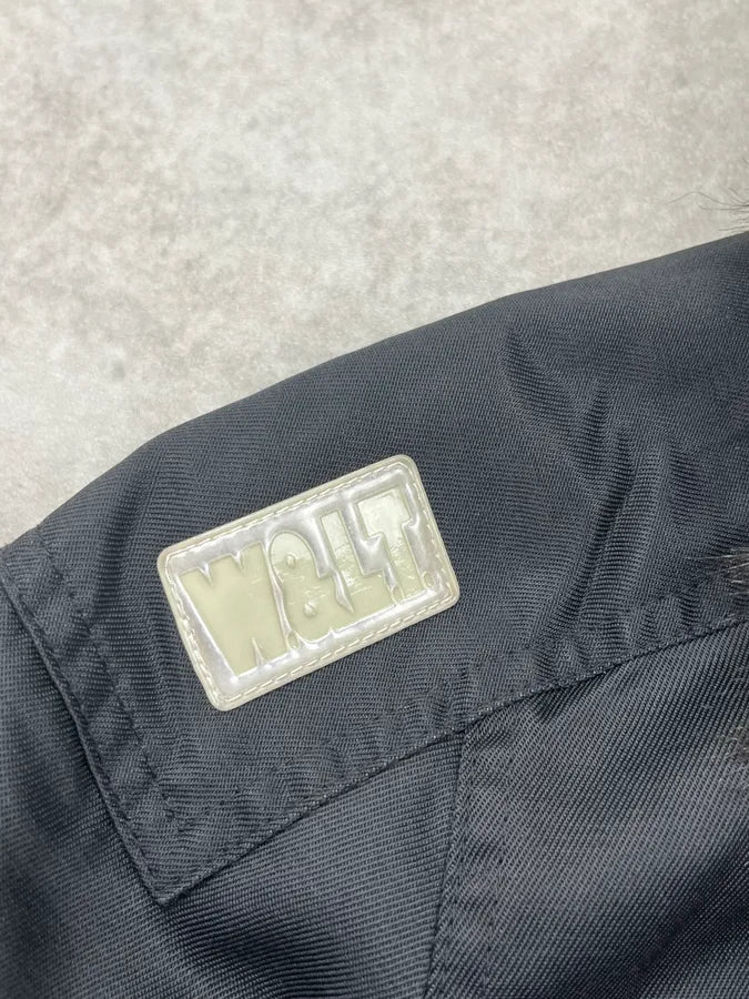 1990s Walter Van Beirendonck Faux Fur Collar Black Bomber Jacket yaesYxk 12