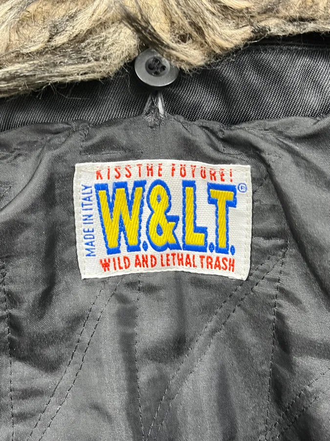 1990s Walter Van Beirendonck Faux Fur Collar Black Bomber Jacket yaesYxk 11
