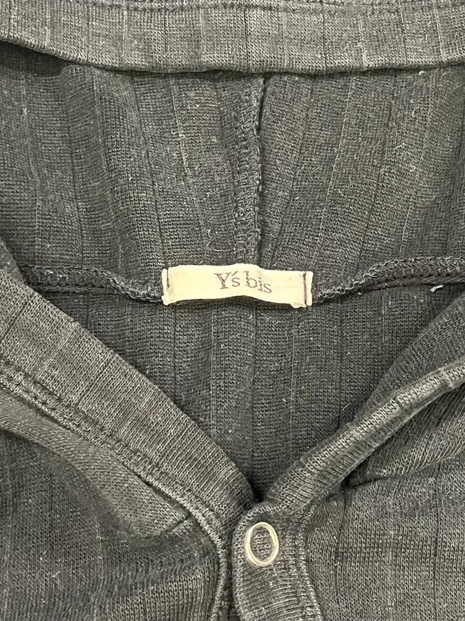 1990s Yohji Yamamoto Y’s Light Black Buttoned Hoodie MYiRwIG 6