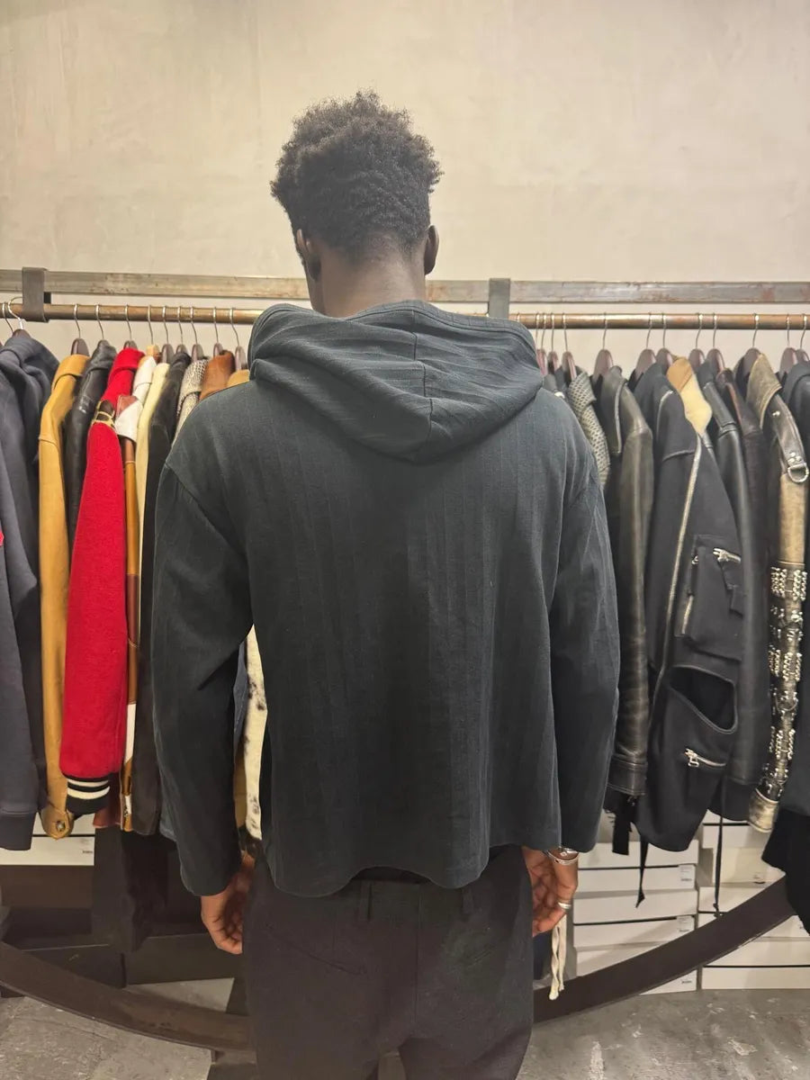 1990s Yohji Yamamoto Y’s Light Black Buttoned Hoodie MYiRwIG 2