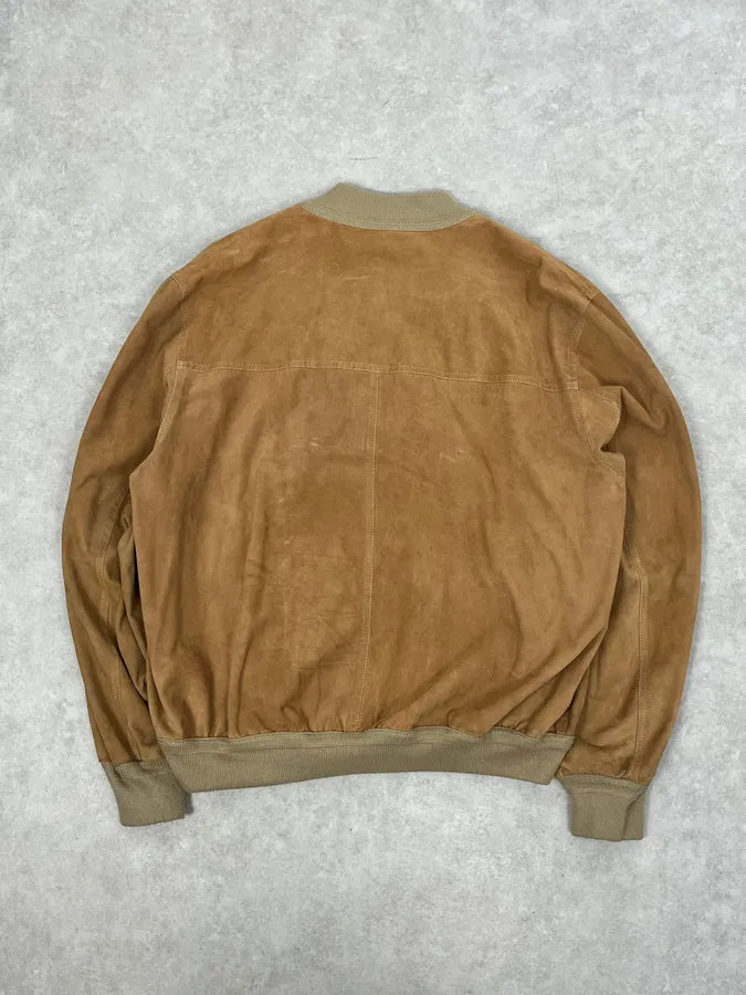 1990s Yves Saint Laurent Beige Suede Leather Buttoned Jacket tRNcoOb 5