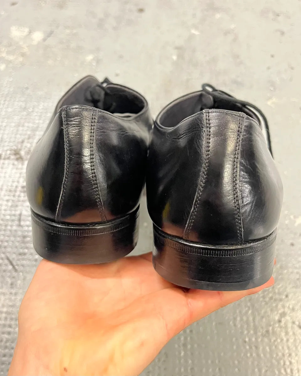 1990s Yves Saint Laurent Black Leather Oxford Shoes yNRqghP 8