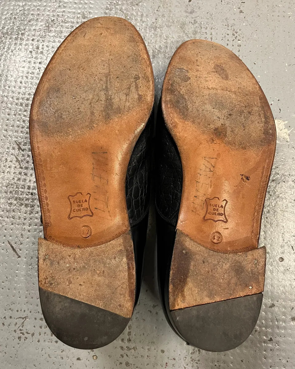 1990s Yves Saint Laurent Black Leather Oxford Shoes yNRqghP 9