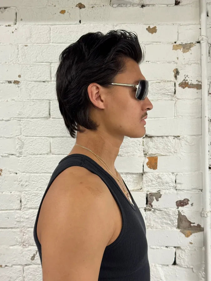 1990s Yves Saint Laurent Black Metal Shield Sunglasses dhoQEYz 1