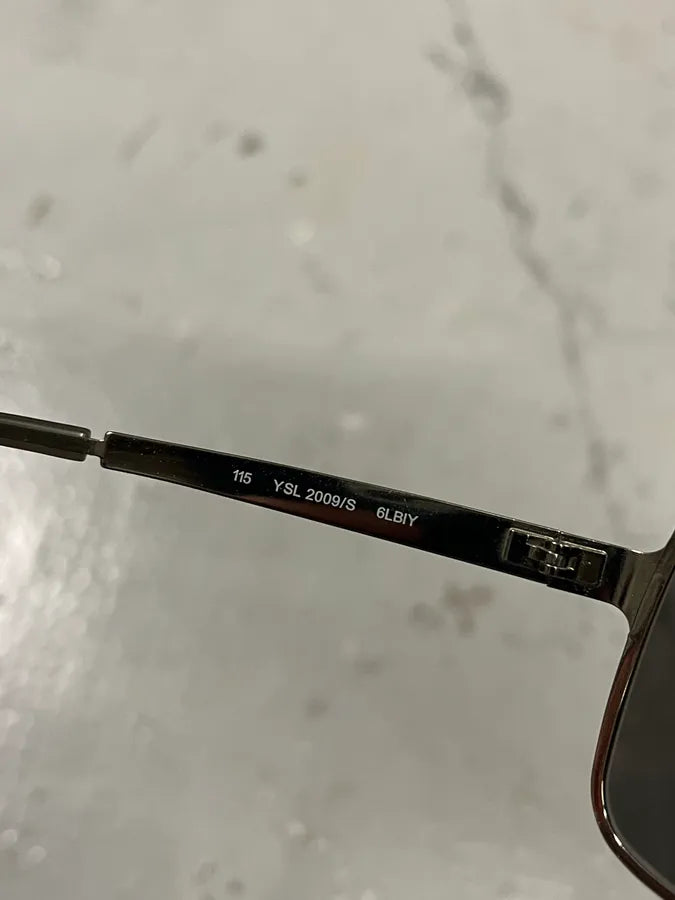 1990s Yves Saint Laurent Black Metal Shield Sunglasses dhoQEYz 6