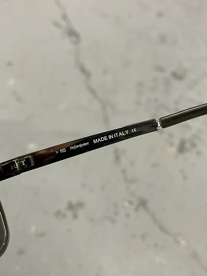 1990s Yves Saint Laurent Black Metal Shield Sunglasses dhoQEYz 7