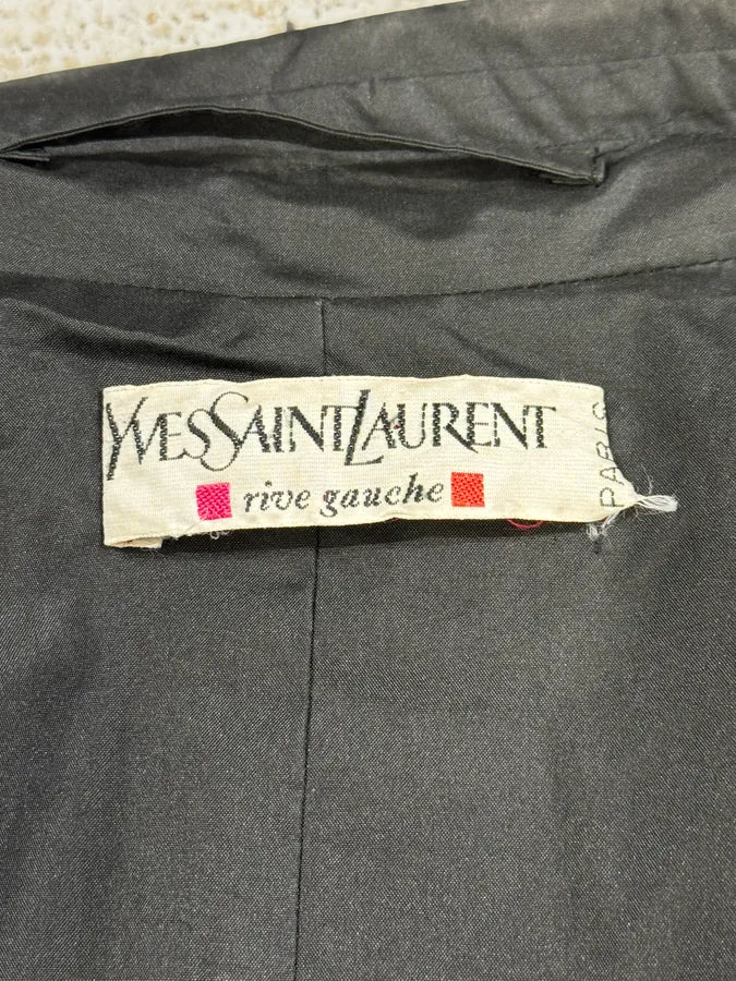 1990s Yves Saint Laurent Black Minimalist Trench Coat vrLsijK 7