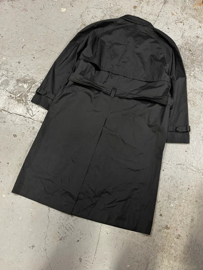 1990s Yves Saint Laurent Black Minimalist Trench Coat vrLsijK 5