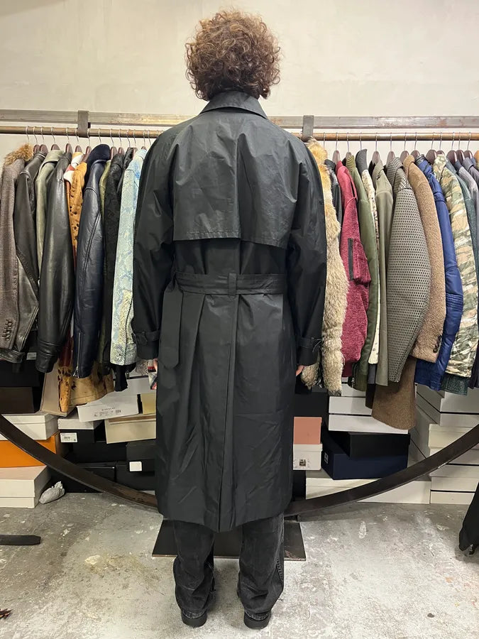 1990s Yves Saint Laurent Black Minimalist Trench Coat vrLsijK 1