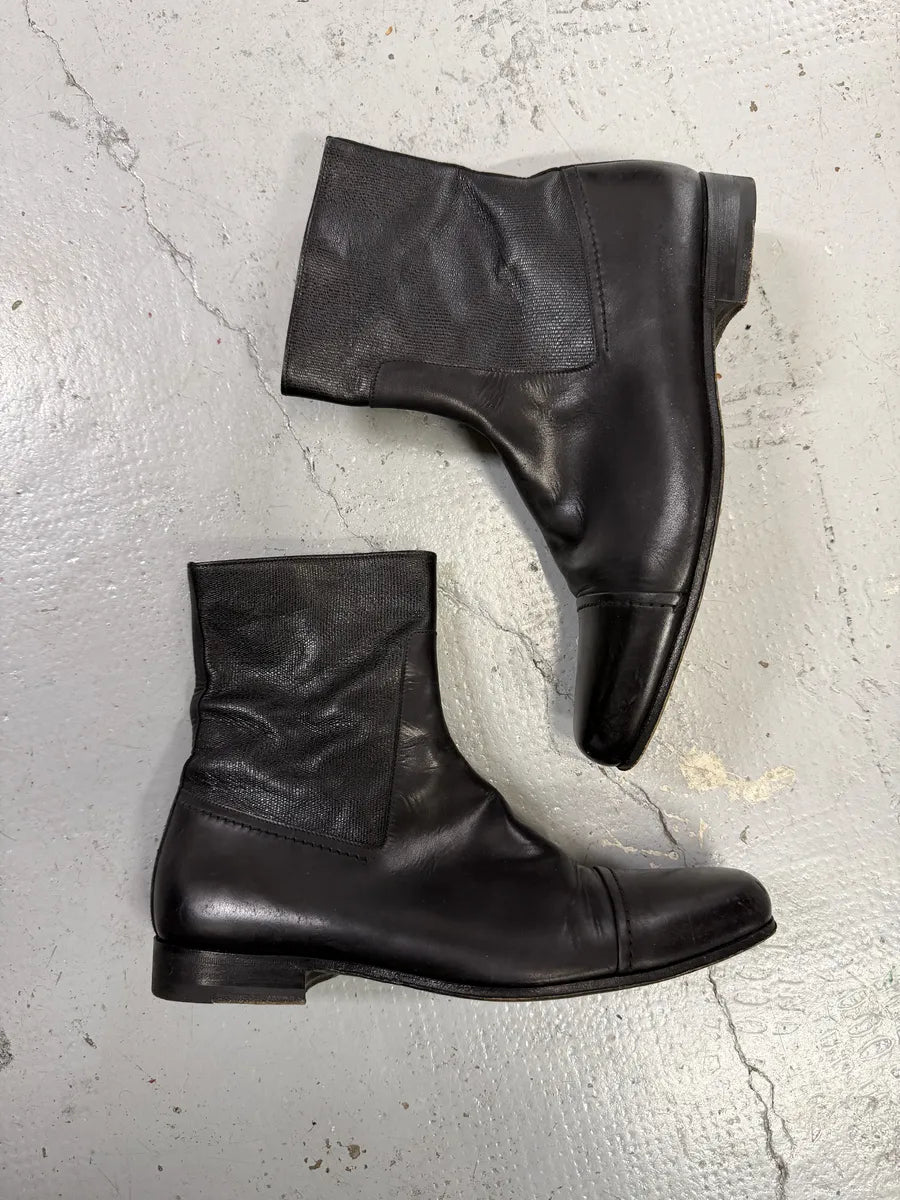 1990s Yves Saint Laurent Black Premium Leather Boots faFwlhi 2