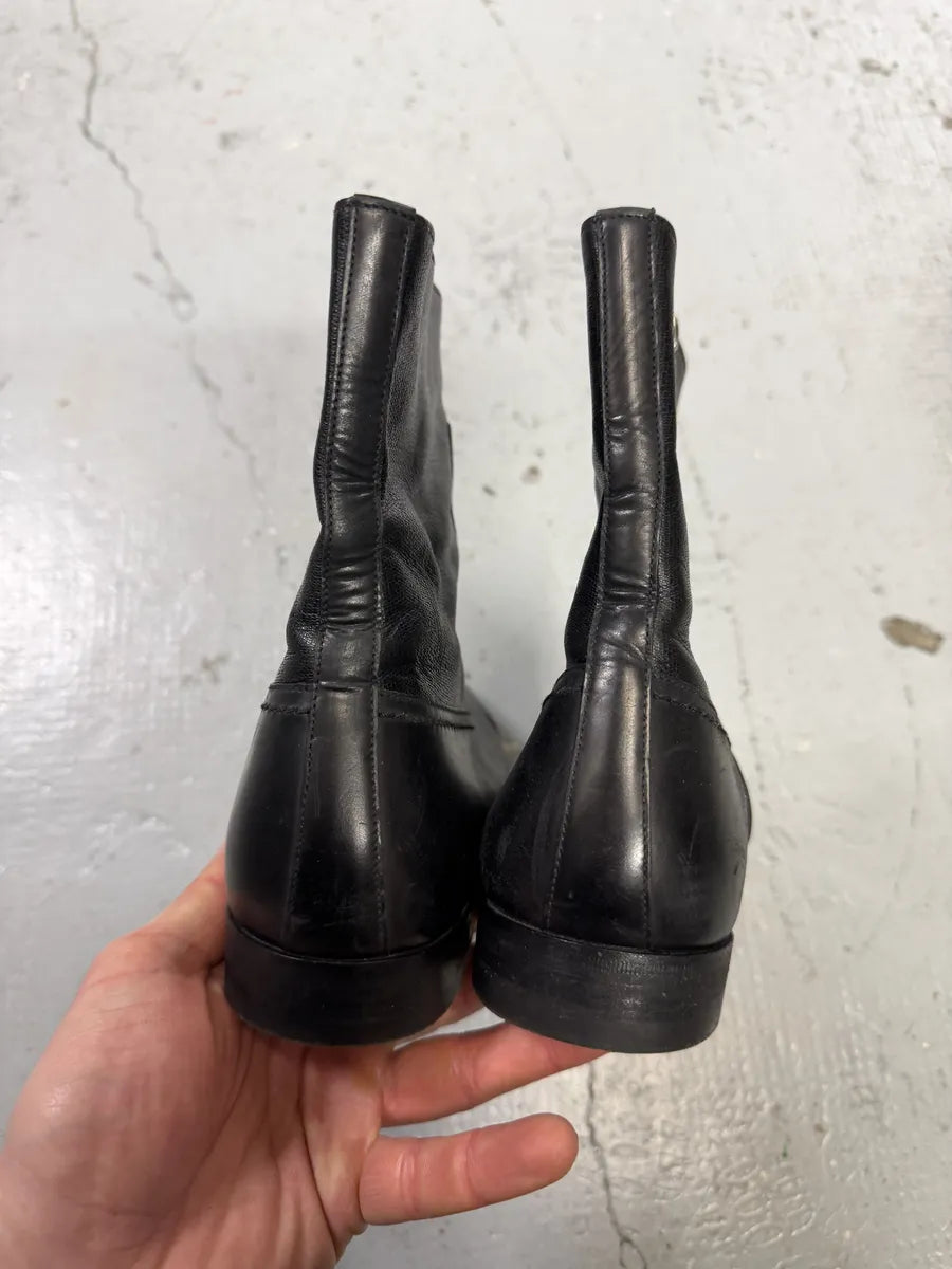 1990s Yves Saint Laurent Black Premium Leather Boots faFwlhi 3