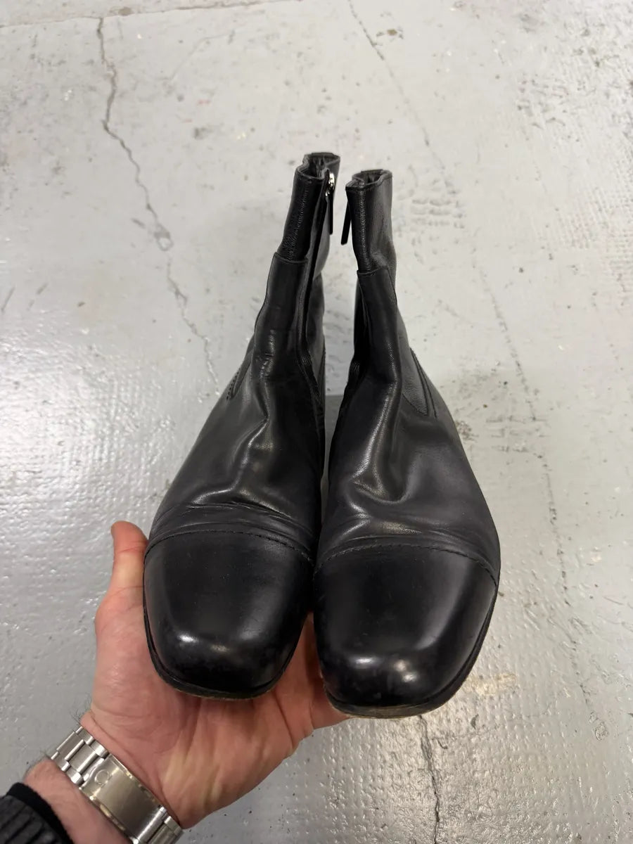 1990s Yves Saint Laurent Black Premium Leather Boots faFwlhi 4