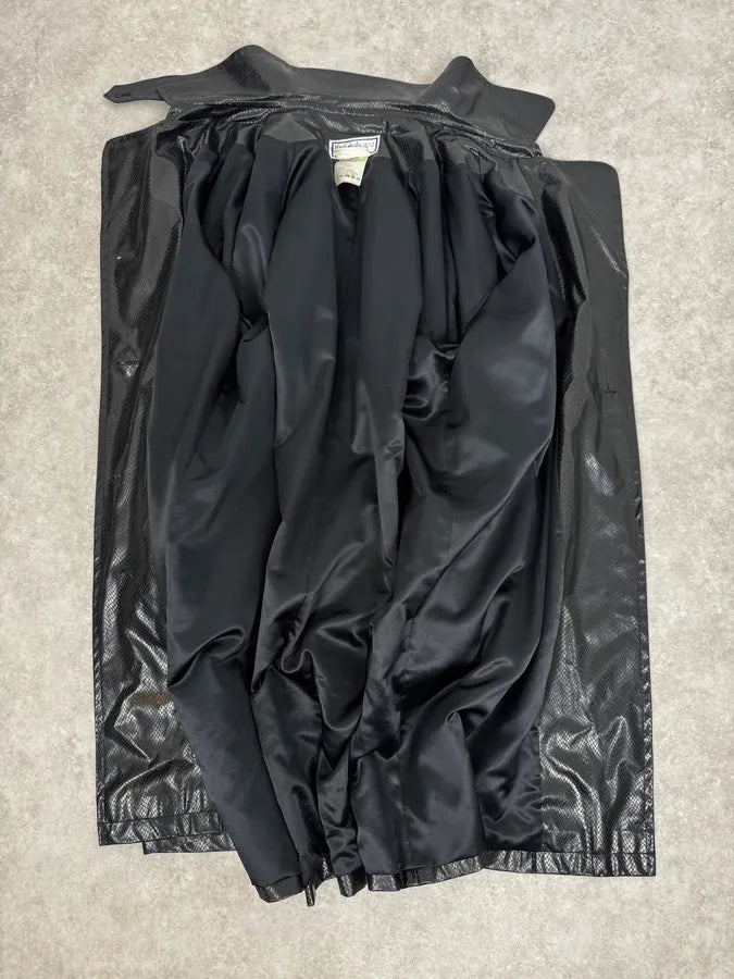 1990s Yves Saint Laurent Black Premium Trench Coat jldlAVk 7