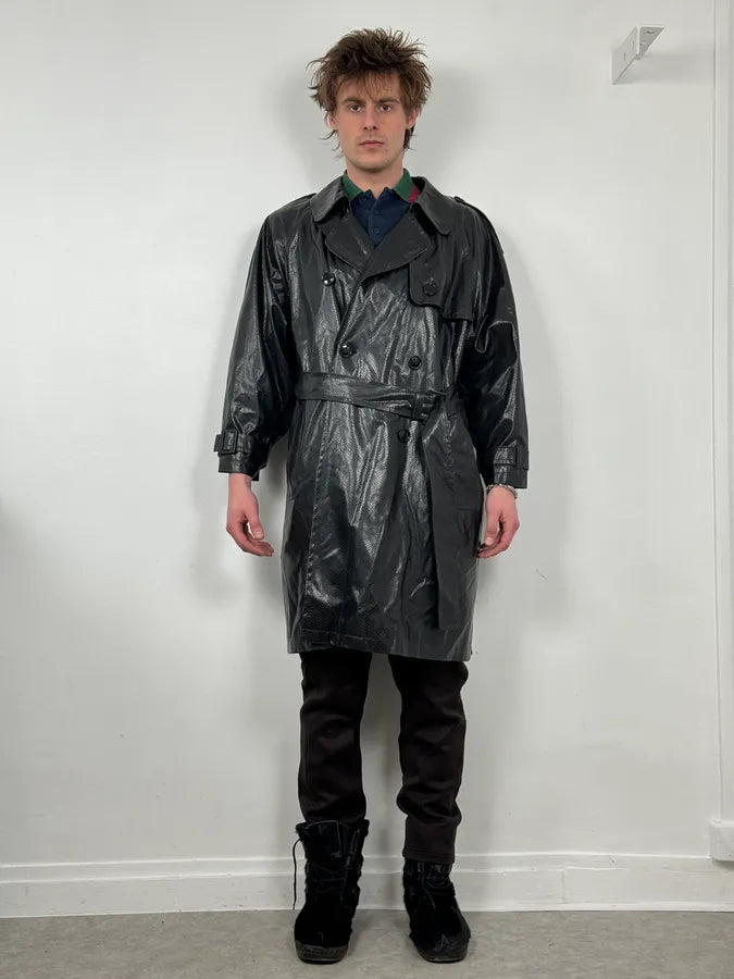 1990s Yves Saint Laurent Black Premium Trench Coat jldlAVk 1