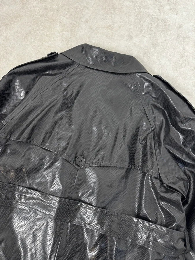 1990s Yves Saint Laurent Black Premium Trench Coat jldlAVk 6