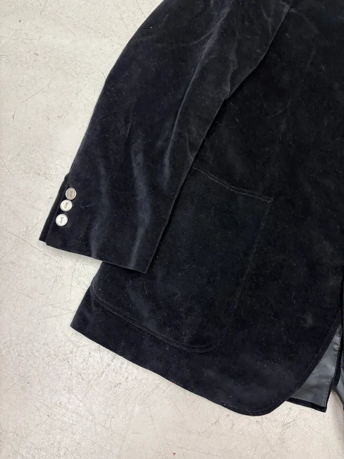 1990s Yves Saint Laurent Classy Black Velvet Blazer Jacket bMgMBDG 7