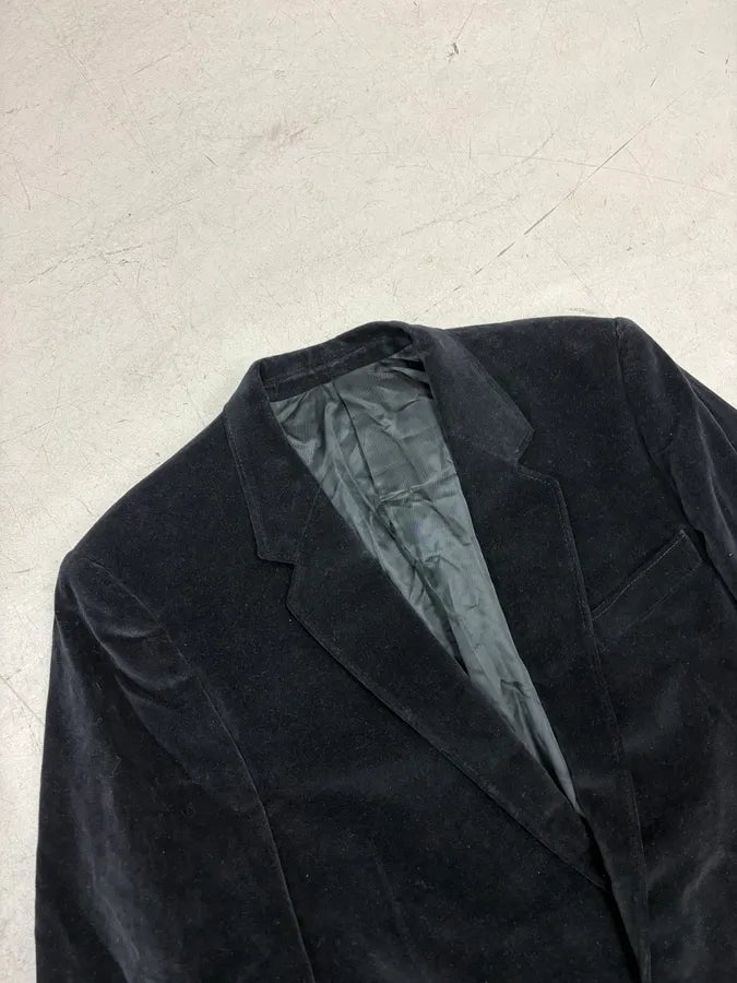 1990s Yves Saint Laurent Classy Black Velvet Blazer Jacket bMgMBDG 4