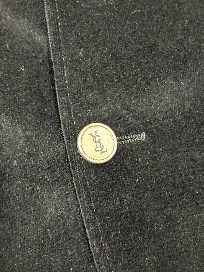 1990s Yves Saint Laurent Classy Black Velvet Blazer Jacket bMgMBDG 8