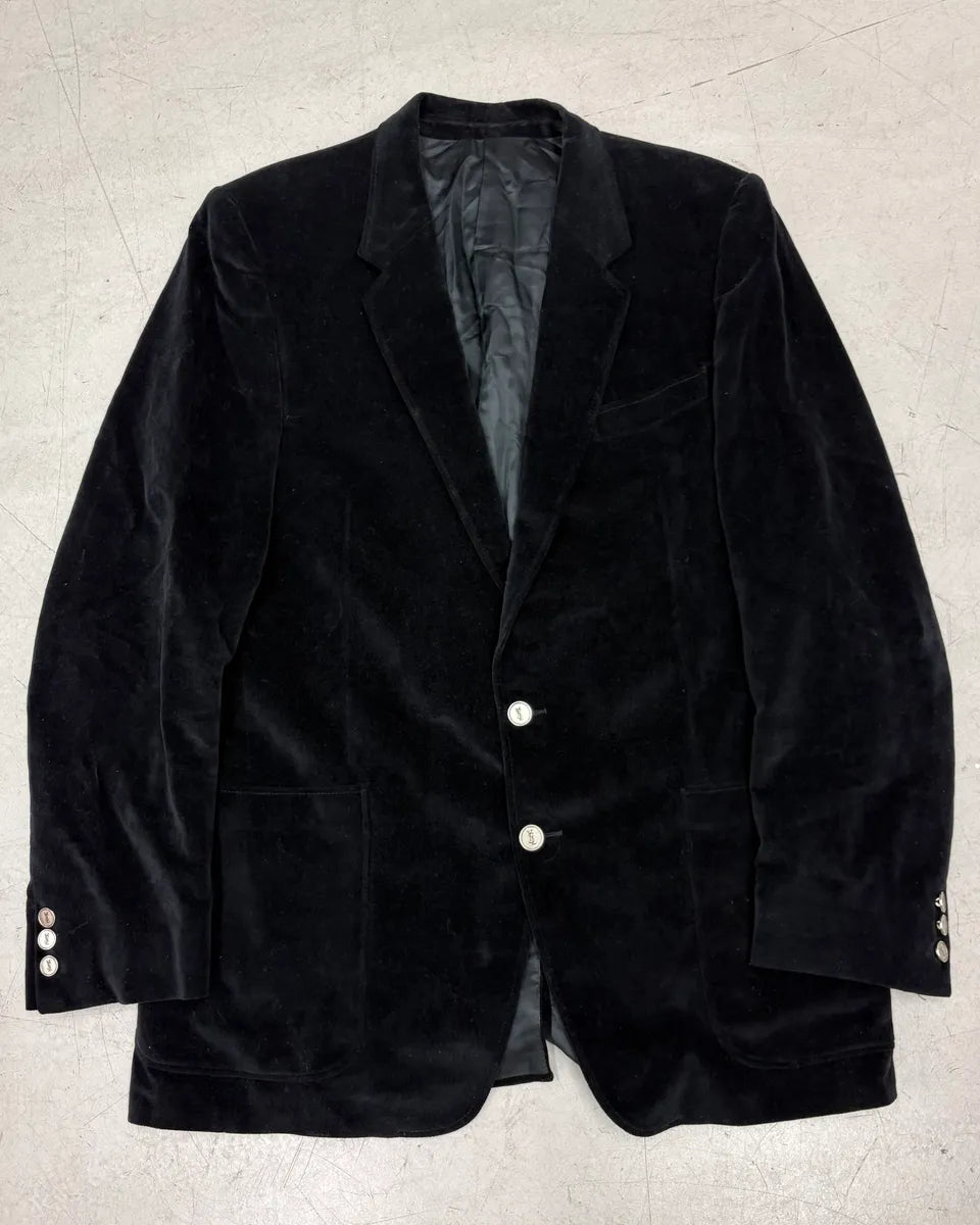 1990s Yves Saint Laurent Classy Black Velvet Blazer Jacket bMgMBDG 0
