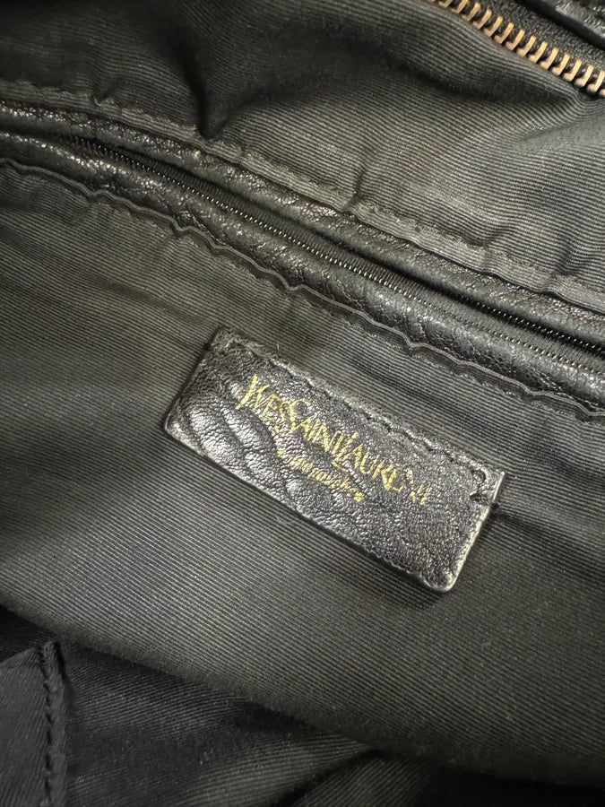 1990s Yves Saint Laurent Black Y Grain Leather Bag (OS) XzpReJy 10