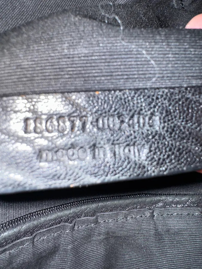 1990s Yves Saint Laurent Black Y Grain Leather Bag (OS) XzpReJy 11