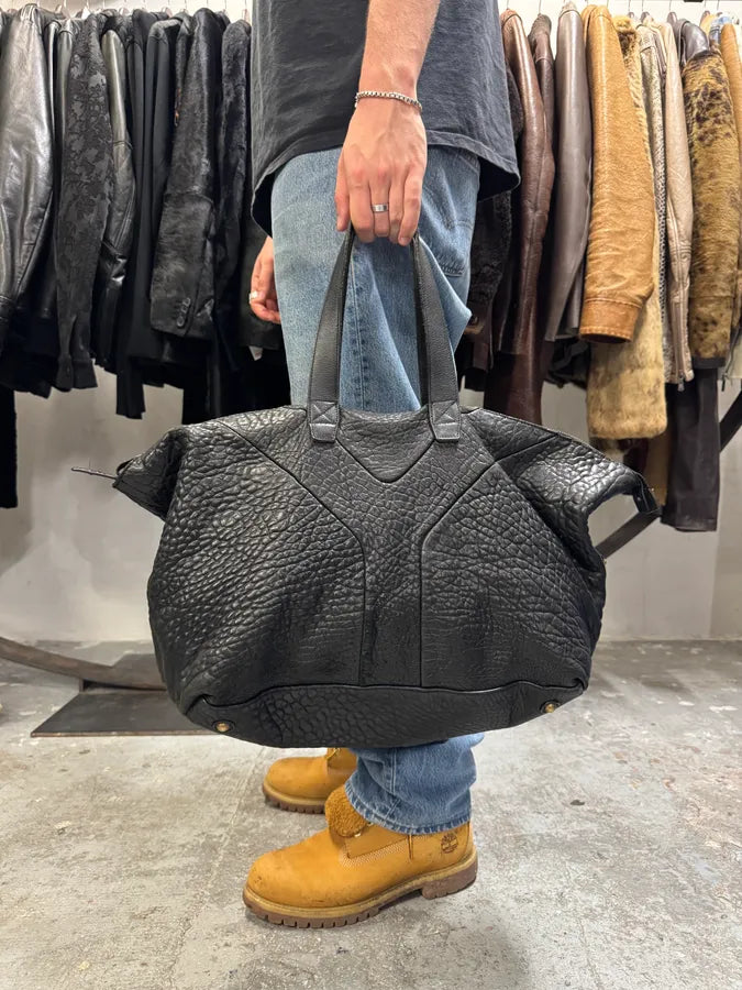 1990s Yves Saint Laurent Black Y Grain Leather Bag (OS) XzpReJy 3