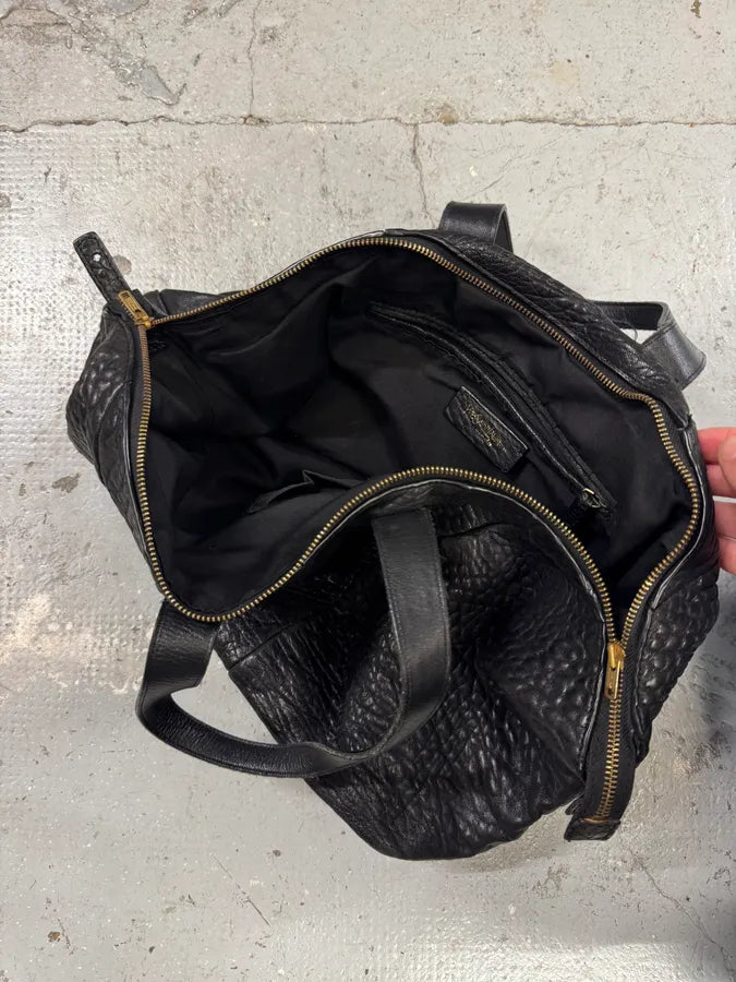 1990s Yves Saint Laurent Black Y Grain Leather Bag (OS) XzpReJy 7
