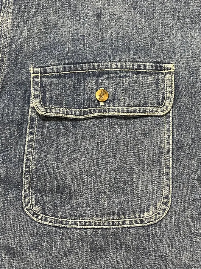 1990s Yves Saint Laurent Blue Denim Shirt bYHGtxF 7