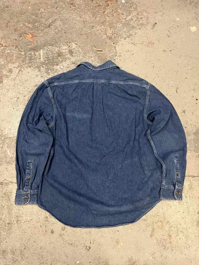 1990s Yves Saint Laurent Blue Denim Shirt bYHGtxF 3
