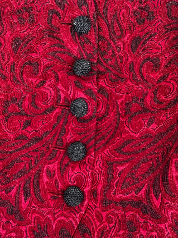 1990s Yves Saint Laurent Bordeaux Flowers Cardigan Buttoned Jacket lprIMOh 7