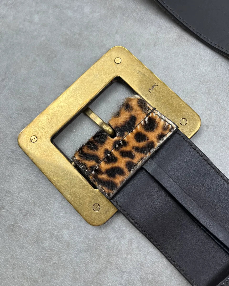 1990s Yves Saint Laurent Brown Pony Hair Leopard Belt WyMIguz 6