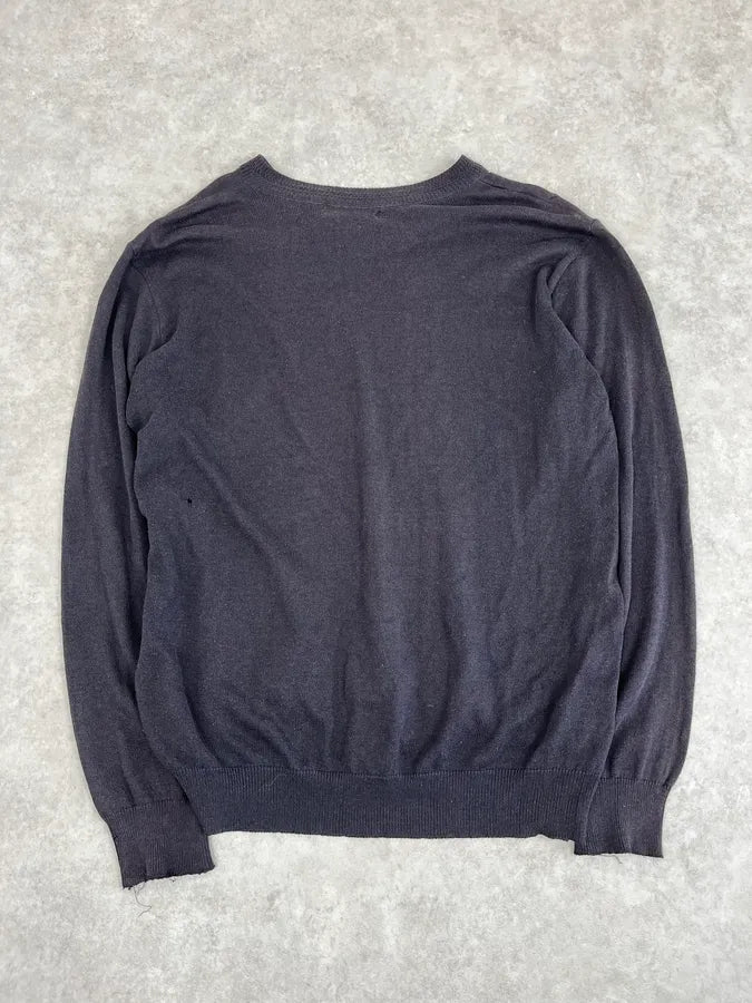1990s Yves Saint Laurent Tern V Neck Distressed Sweater kehFvXA 5