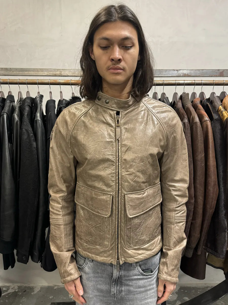 2000s Yves Saint Laurent Cafe Racer Leather Jacket by Stefano Pilati CjlyLVg 0