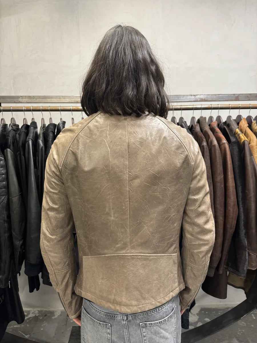 2000s Yves Saint Laurent Cafe Racer Leather Jacket by Stefano Pilati CjlyLVg 2