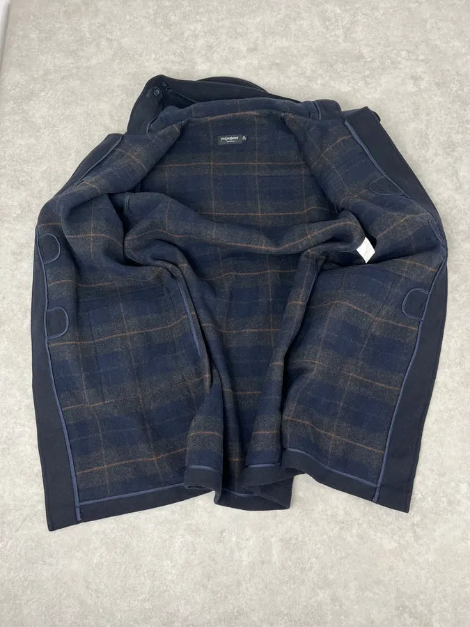1990s Yves Saint Laurent Classy Dark Navy Wool Duffle Coat CSpaTSX 7