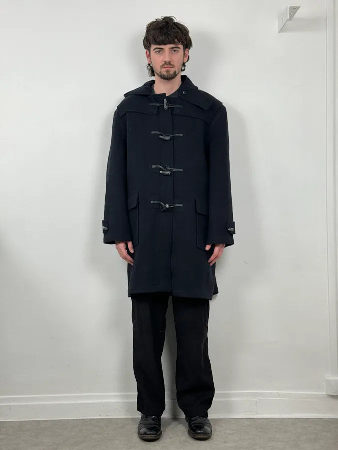 1990s Yves Saint Laurent Classy Dark Navy Wool Duffle Coat CSpaTSX 1