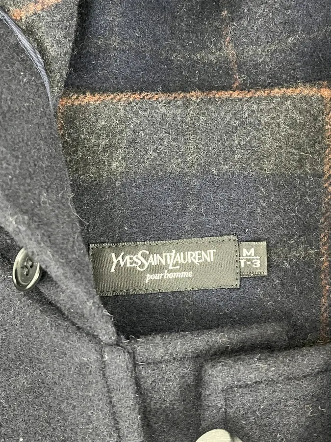 1990s Yves Saint Laurent Classy Dark Navy Wool Duffle Coat CSpaTSX 8
