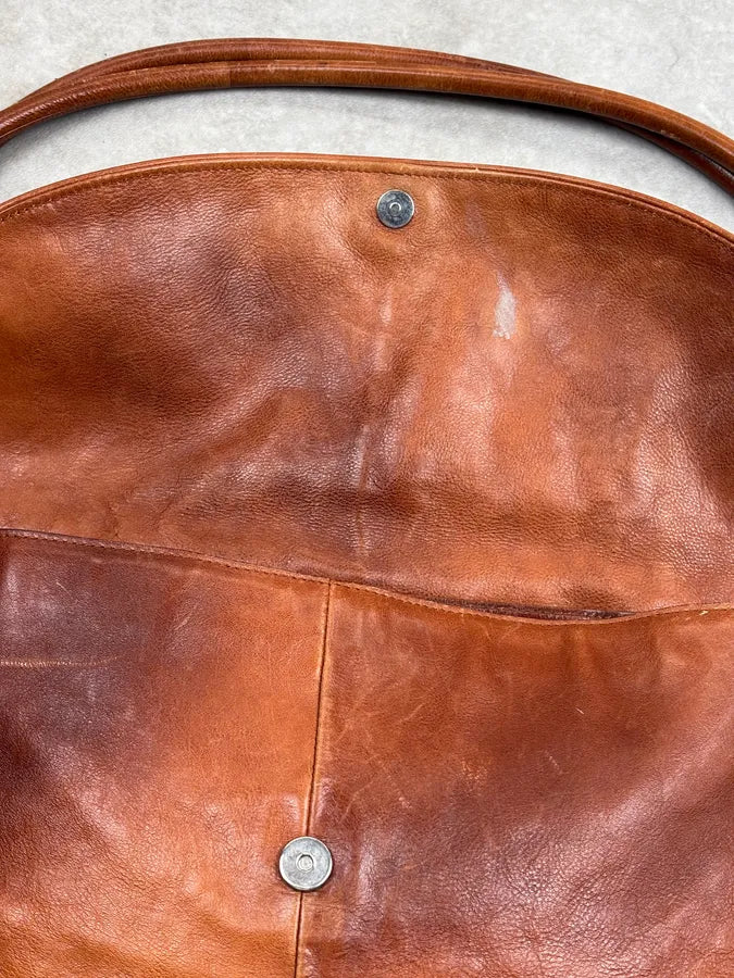1990s Yves Saint Laurent Cognac Leather Shoulder Bag KJMtAHc 7