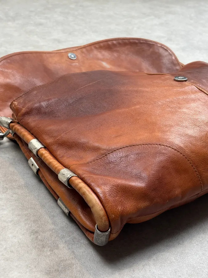 1990s Yves Saint Laurent Cognac Leather Shoulder Bag KJMtAHc 9