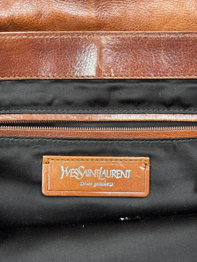 1990s Yves Saint Laurent Cognac Leather Shoulder Bag KJMtAHc 15