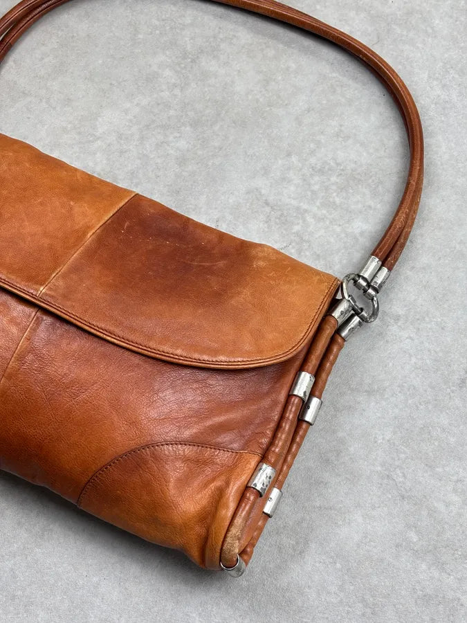 1990s Yves Saint Laurent Cognac Leather Shoulder Bag KJMtAHc 5