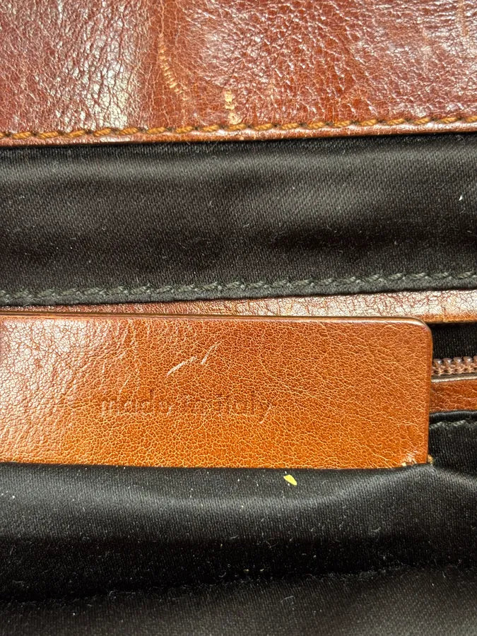 1990s Yves Saint Laurent Cognac Leather Shoulder Bag KJMtAHc 16