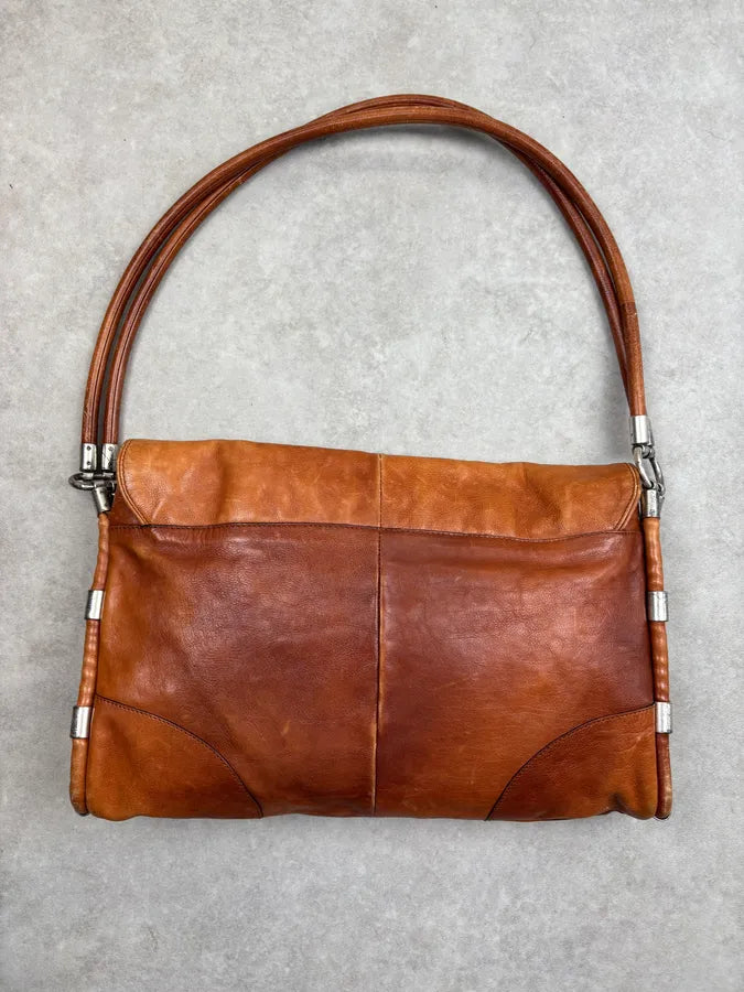 1990s Yves Saint Laurent Cognac Leather Shoulder Bag KJMtAHc 10