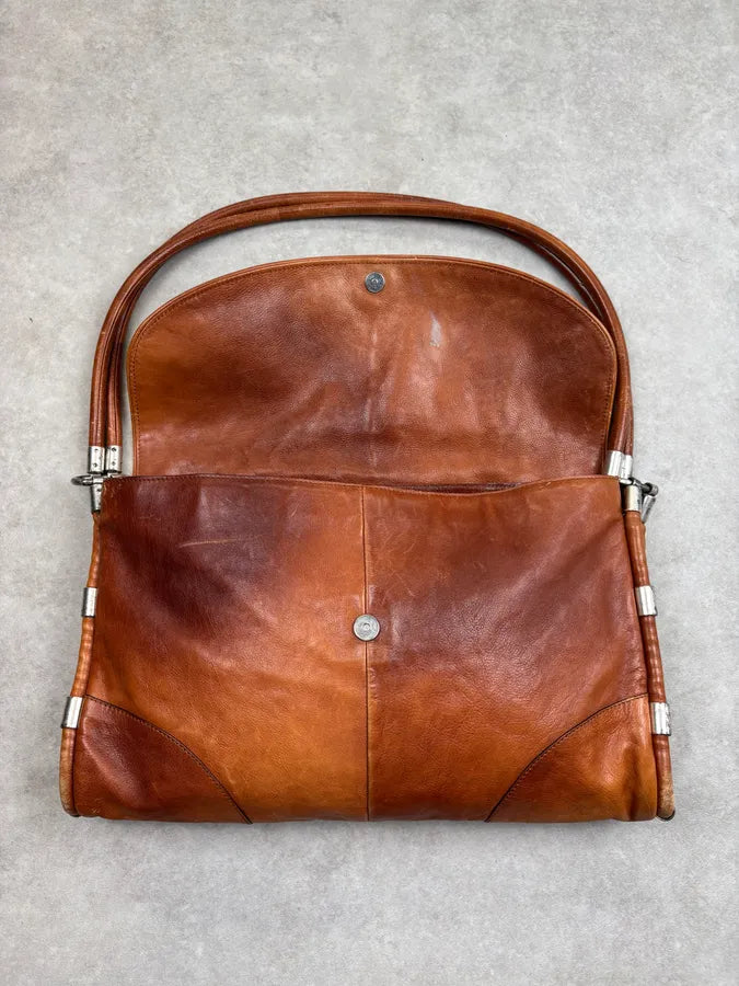 1990s Yves Saint Laurent Cognac Leather Shoulder Bag KJMtAHc 8