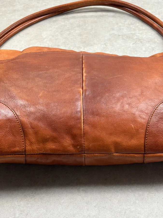 1990s Yves Saint Laurent Cognac Leather Shoulder Bag KJMtAHc 13