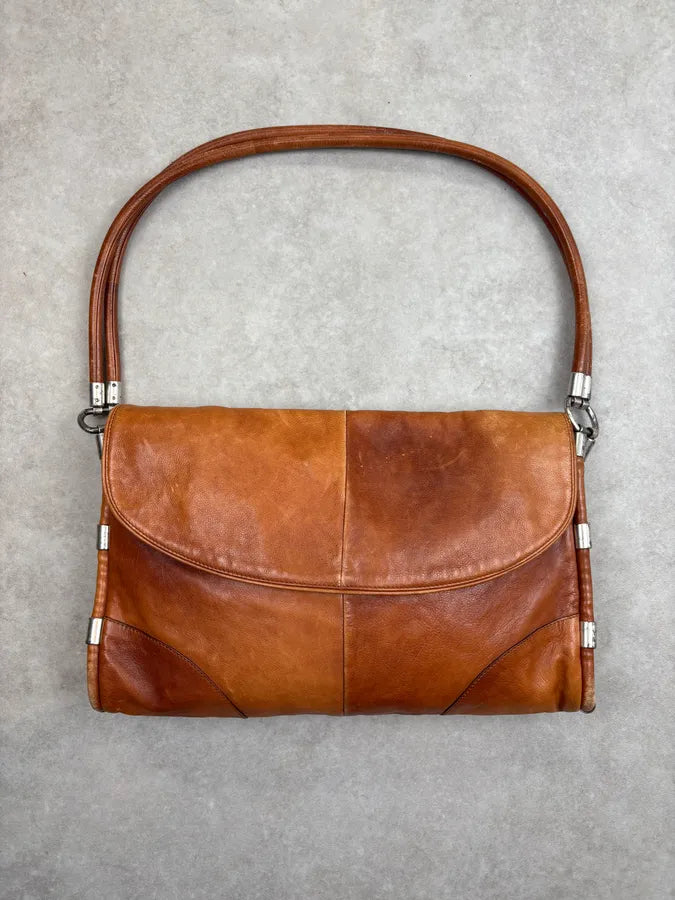 1990s Yves Saint Laurent Cognac Leather Shoulder Bag KJMtAHc 0